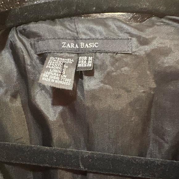 Zara Dark Gray swing coat with Oversized Buttons and pockets, metallic threads - Picture 4 of 7
